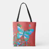 Sac à main abstrait papillon et floral (Dos)