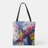 Sac à main abstrait rose jaune moderne Tot (Dos)