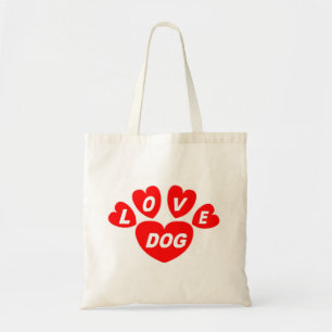 Sac à main Amour Chien Coeurs Rouge