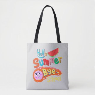 Sac à main Art "Bonjour l'été, au revoir l'école"