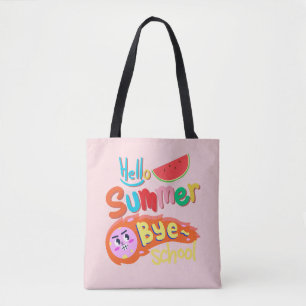 Sac à main Art "Bonjour l'été, au revoir l'école"