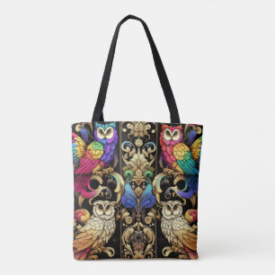 Sac à main Art Déco Hiboux Arc-en-ciel