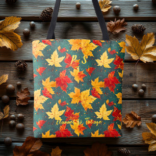 Sac à main automnal cosy avec feuilles vibrantes e