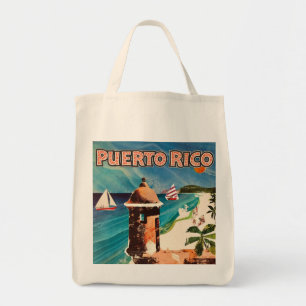 Sac à main avec affiche de voyage à Porto Rico