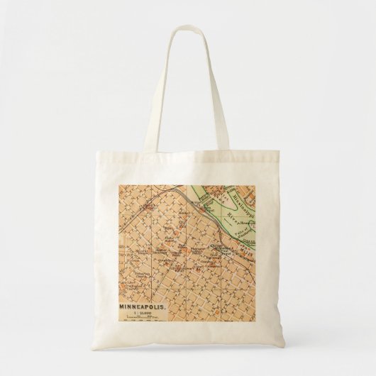 Sac à main avec carte ancienne de Minneapolis (Devant)