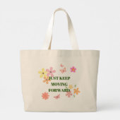 Sac à main avec citation motivante et fleurs paste (Dos)