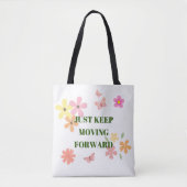 Sac à main avec citation motivante et fleurs paste (Devant)