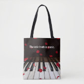 Sac à main avec citation musicale sur des touches (Devant)