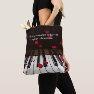 Sac à main avec citation musicale sur les touches