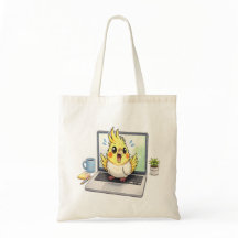 Sac à main avec illustration d'un oiseau cockatiel