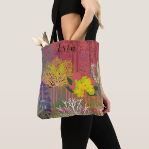 Sac à main avec pochette de flore abstraite