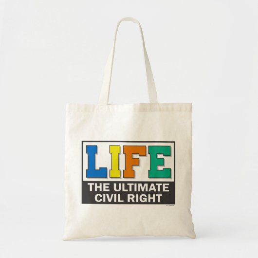 Sac à main avec un message de vie. (Devant)