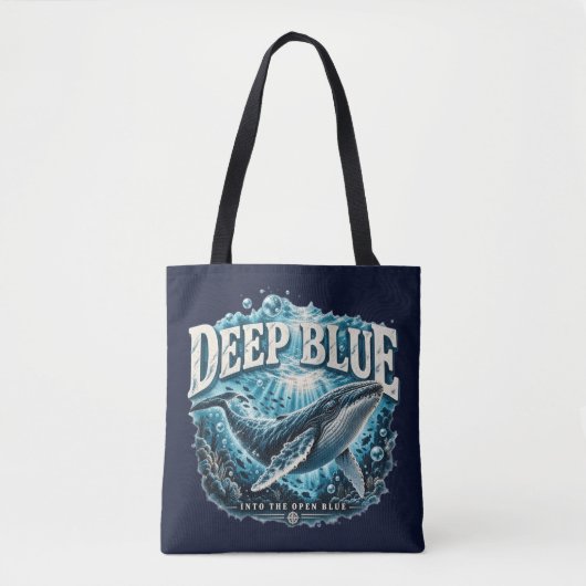 Sac à main Aventure de baleine bleu profond (Devant)
