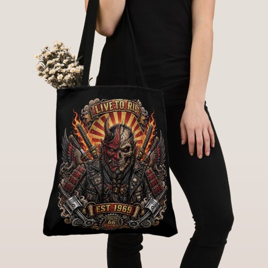 Sac à main biker Samouraï Oni pour femmes (De près)