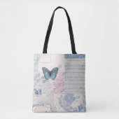Sac à main bleu et blanc papillon musical (Devant)