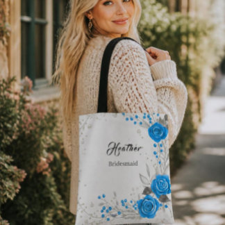 Sac à main bleu et blanc pour demoiselle d'honneur