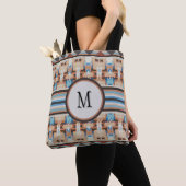 Sac à main bleu et marron abstrait Southwest (De près)