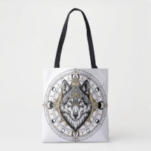 Sac à main bohème Loup Mystique Phases lunaires Ma
