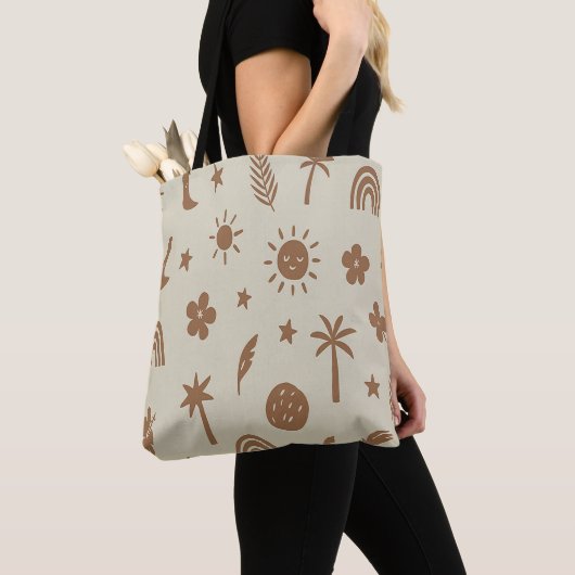 Sac à main bohème Palmier et Lune (De près)