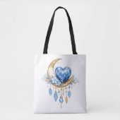 Sac à main Boho Celestial Moon & Crystal Heart – (Devant)