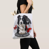 Sac à main Border Collie Mom - Papillon Rouge Chie (De près)