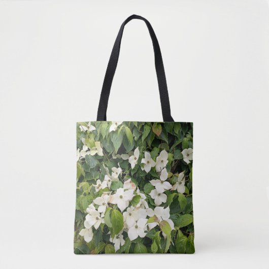 Sac à main botanique à fleurs blanches (Devant)
