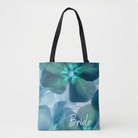 Sac à main botanique bleu-vert pour la mariée (Devant)