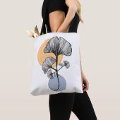 Sac à main botanique moderne à feuille de Ginkgo (De près)