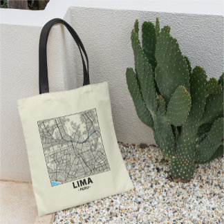 Sac à main carte de la ville de Lima, Pérou
