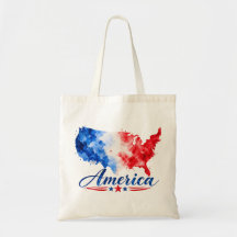 Sac à main carte des États-Unis aquarelle patrioti