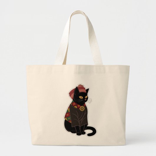 Sac à main Chat Noir Chef Tribal (Devant)