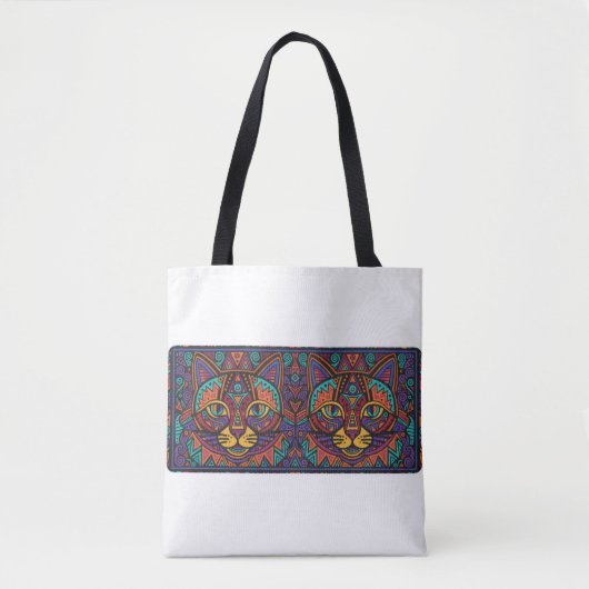 Sac à main Chats Esprit Tribal Vibrant (Devant)