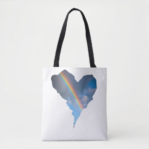 Sac à main Ciel Arc-en-ciel Cœur Toile de la Nat