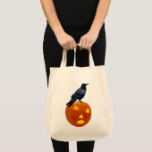 Sac à main corbeau sur citrouille d'Halloween (Devant (produit))