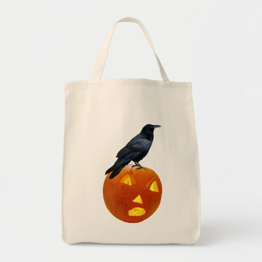 Sac à main corbeau sur citrouille d'Halloween (Devant)