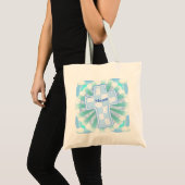 Sac à main croix chrétienne à carreaux bleus (Devant (produit))