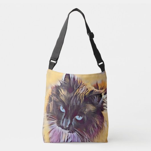 Sac à main crossbody de beau chat de Ragdoll (Devant)
