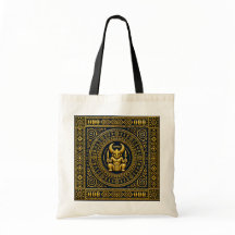 Sac à main culturel en indigo et or Igbo Ikenga de