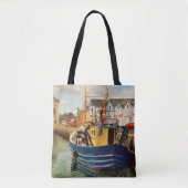 Sac à main de bateau de pêche au port (Devant)