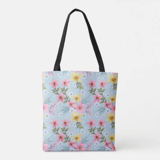 Sac à main de fleurs printanières botaniques color (Dos)
