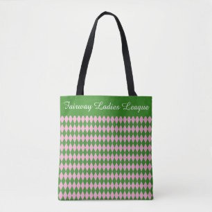 Sac à main de golf pour femmes – Tartan rose et ve