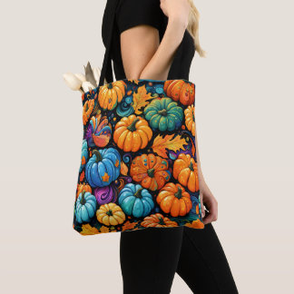 Sac à main de jardin de citrouilles colorées d'aut