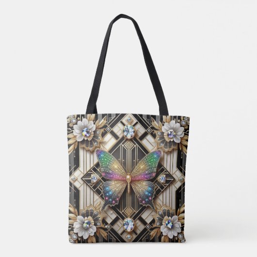 Sac à main de luxe diamants papillon arc-en-ciel (Dos)