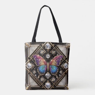 Sac à main de luxe diamants papillon arc-en-ciel