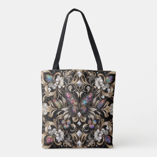 Sac à main de luxe diamants papillon arc-en-ciel (Dos)