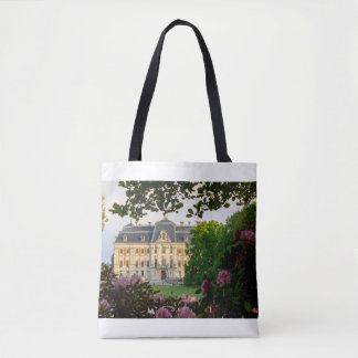 Sac à main de luxe motif floral de château françai
