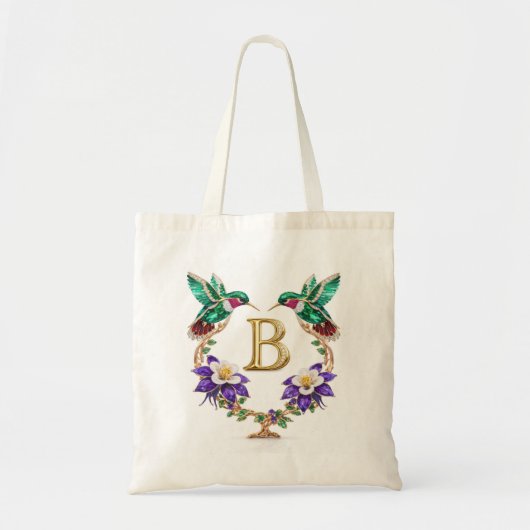Sac à main de mariage B monogramme colibri orné de (Devant)