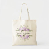 Sac à main de mariage floral blanc et violet (Devant)
