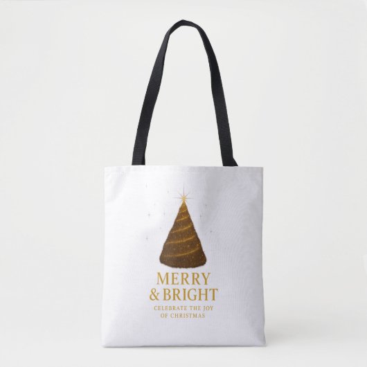 Sac à main de Noël en or 'Merry & Bright' (Devant)
