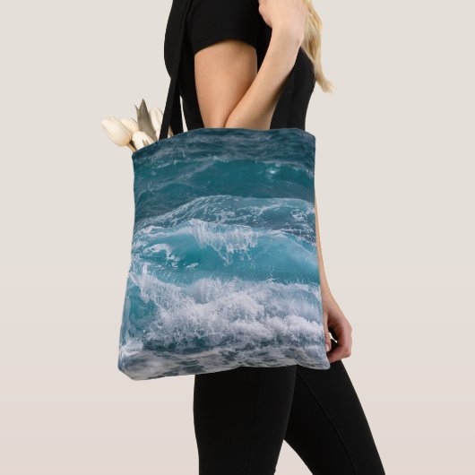 Sac à main de plage à la mode à motif de vague océ (De près)
